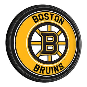Boston Bruins: Round Slimline Lighted Wall Sign 18 in. L x 18 in. W 2.5 in. D