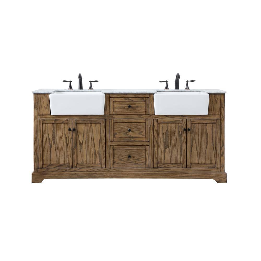 Simply Living 72 in. W x 22 in. D x 34.75 in. H Bath Vanity in Driftwood wi