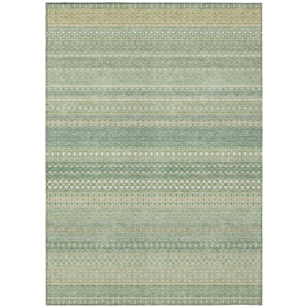 Artichoke Green 8 ft. x 10 ft. Woven Striped Polyester Rectangle Indoor/Outdoor Area Rug price history on PriceWatchPro