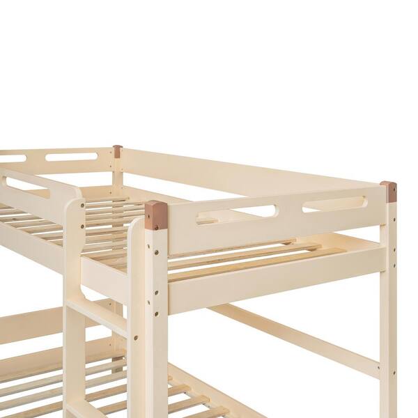Satisfy Regan Morse code URTR Natural Twin-Over-Twin Car-Shaped Convertible Bunk Bed Can be  Converted to Separate Platform Beds Twin Wooden Bed Frame T-01518-E - The  Home Depot