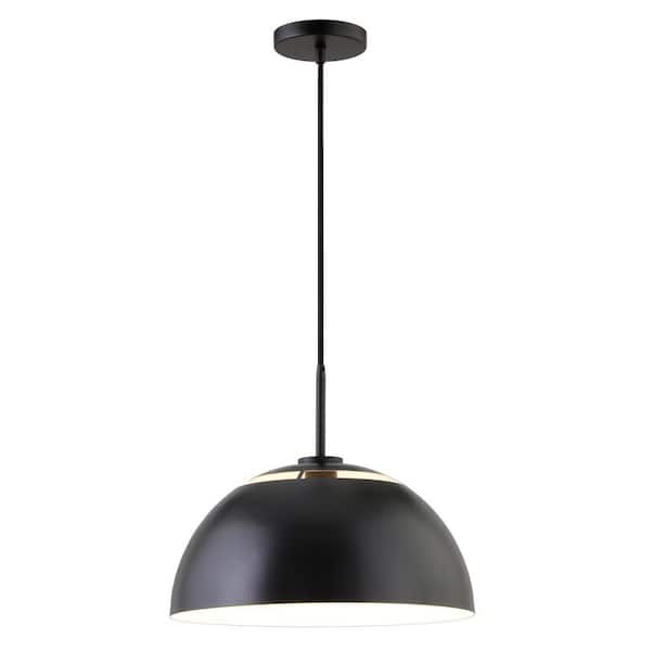 Meyer&Cross Jordyn 16 in. 1-Light Modern Matte Black Pendant with Metal Shade