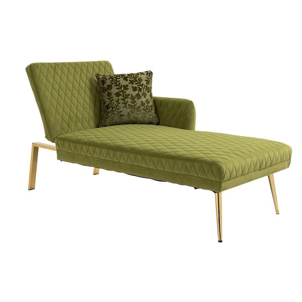 wetiny 29.53 in Wide Flared Arm Velvet Straight in Green