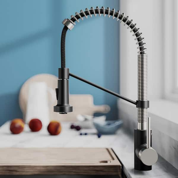 KRAUS Spot Free 18-Inch Kitchen Faucet with Dual Function Pull