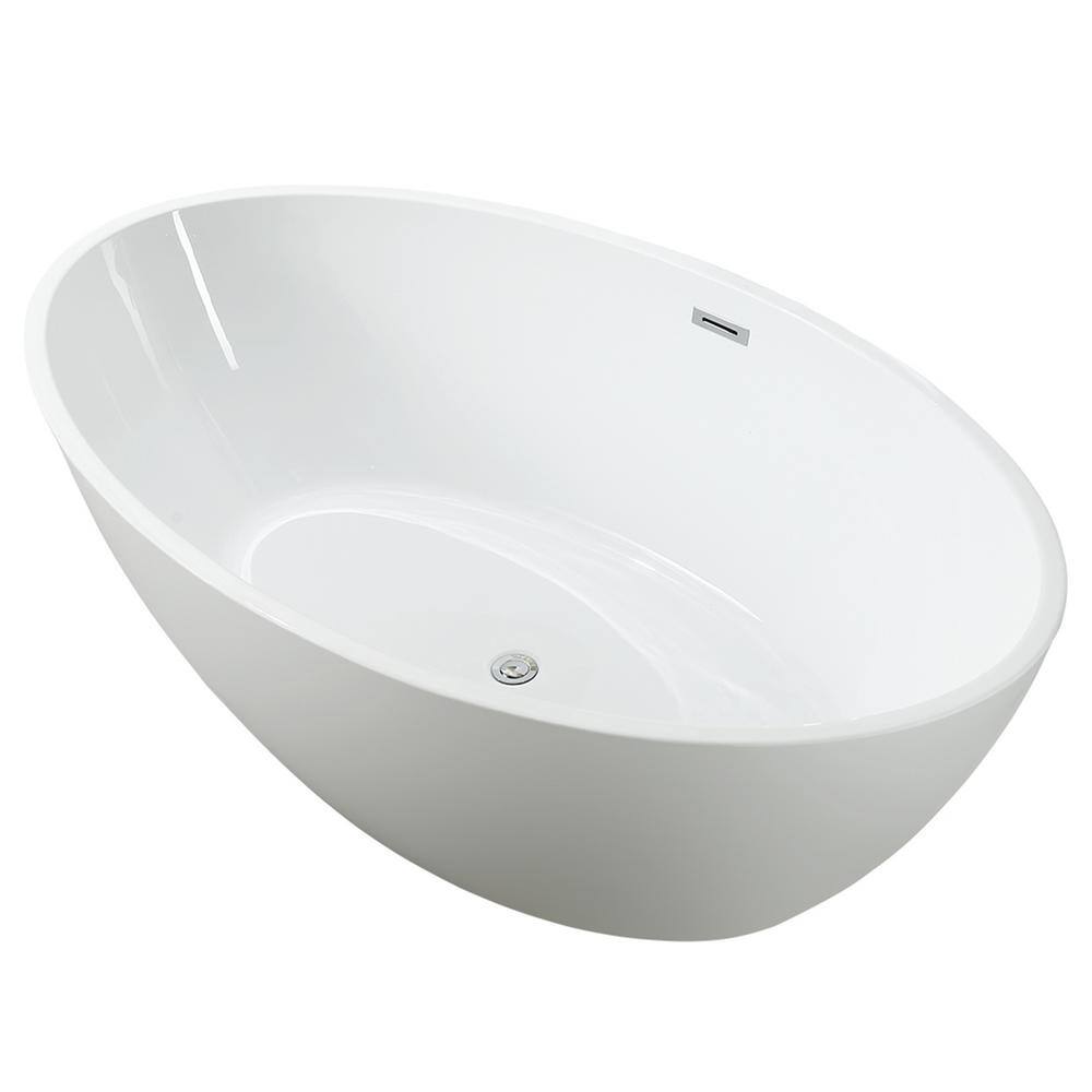 Vanity Art Amiens 69 in. Acrylic Flatbottom Freestanding Bathtub in  White/Polished Chrome VA6834 - The Home Depot