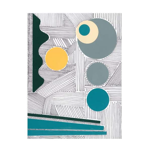 Trademark Fine Art "Lines and Shapes III" by Regina Moore Hidden Frame Art Print 32 in. x 24 in.