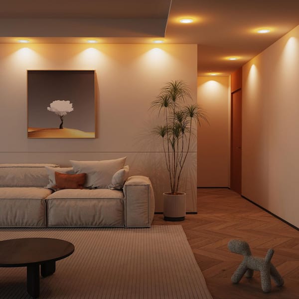 6 in. Adjustable 5CCT Canless with Night Light IC Rated Dimmable Indoor Integrated LED Recessed downlight(12-Pack)