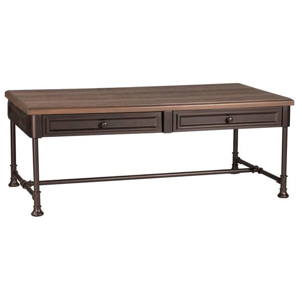 Hillsdale Furniture Casselberry Brown Coffee Table with Walnut Top