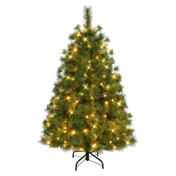 4.5 ft. Pre-Lit Colorado Pine Artificial Christmas Tree with 150 Dual Function LED Lights