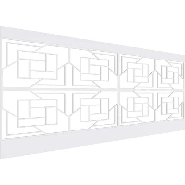 Ekena Millwork 40 in. H x 94-1/2 in. W 26.24 sq. ft. Loveland PVC Wainscot Paneling Kit