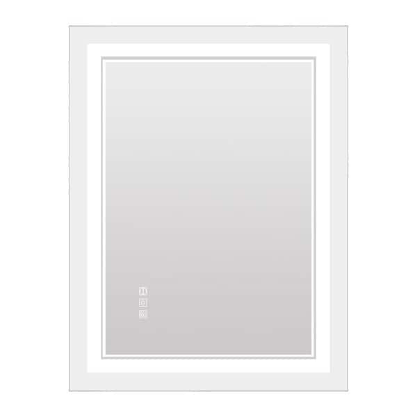Unbranded Modern 40 in. W x 24 in. H Rectangle Frameless Silver Deco Mirror for Vertical/Horizontal Hanging