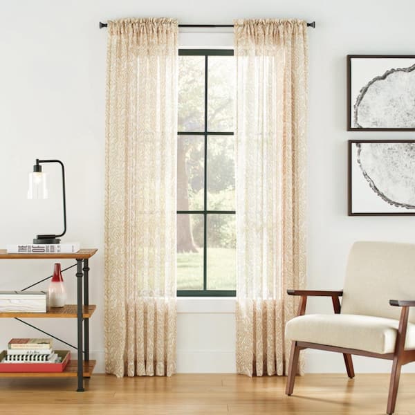 Standard Decorative Window Curtain Rods 30 to 45 Inch,5/8 Inch Diameter  Small Curtain Rod Set, Heavy Duty Drapery Rods with Brackets-Black