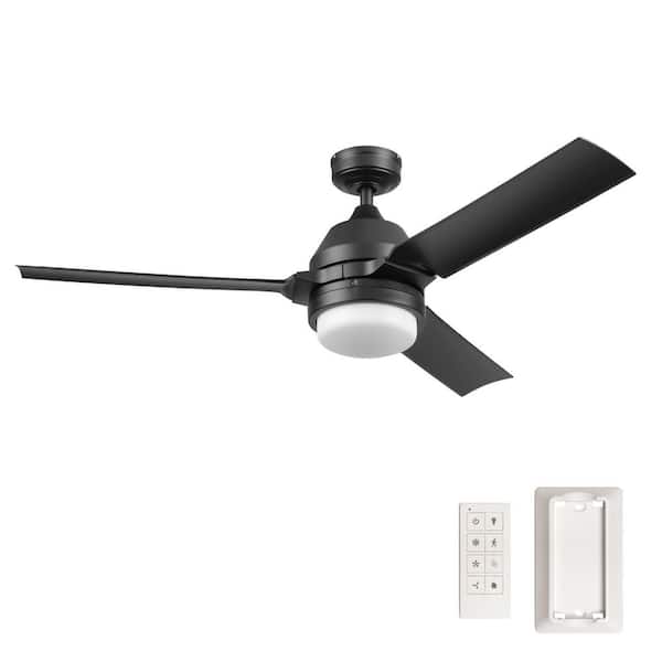 Honeywell Port Isle 54 in. LED Indoor/Outdoor Wet Rated Matte Black Ceiling Fan with Remote Control and Weather Resistant B