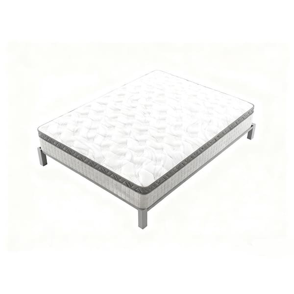 Full Soft Queen 12 in. Hybrid Mattress Individual Pocket Spring Memory Foam Cool Knitted Cover CertiPUR-US Gray