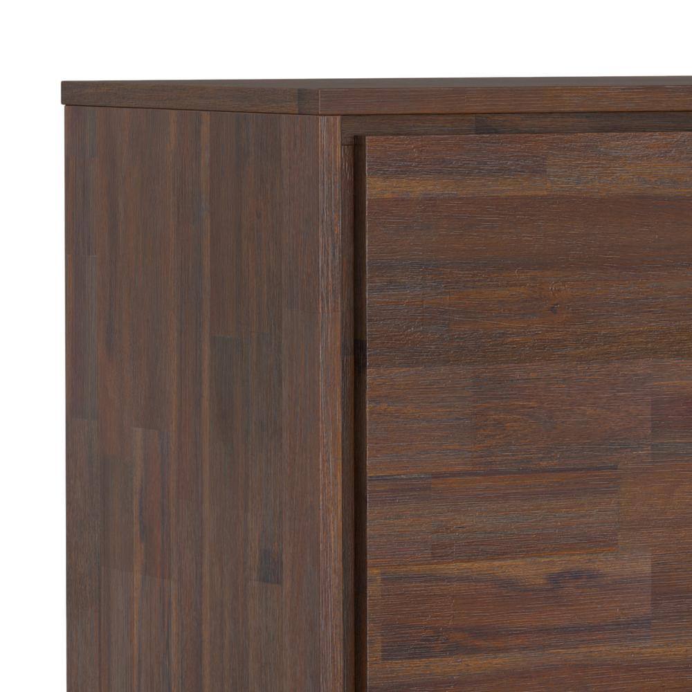 Lowry Distressed Charcoal Brown Solid Acacia Wood Sideboard Buffet
