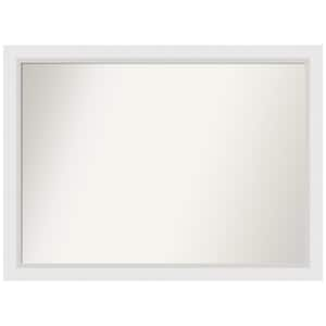 Blanco White 42 in. W x 31 in. H Non-Beveled Wood Bathroom Wall Mirror in White