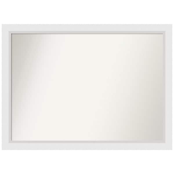 Blanco White 42 in. W x 31 in. H Non-Beveled Wood Bathroom Wall Mirror in White