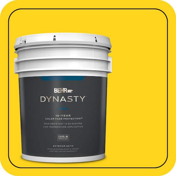 BEHR DYNASTY 5 gal. #S-G-390 Lemon Zest Satin Enamel Exterior Stain-Blocking Paint & Primer