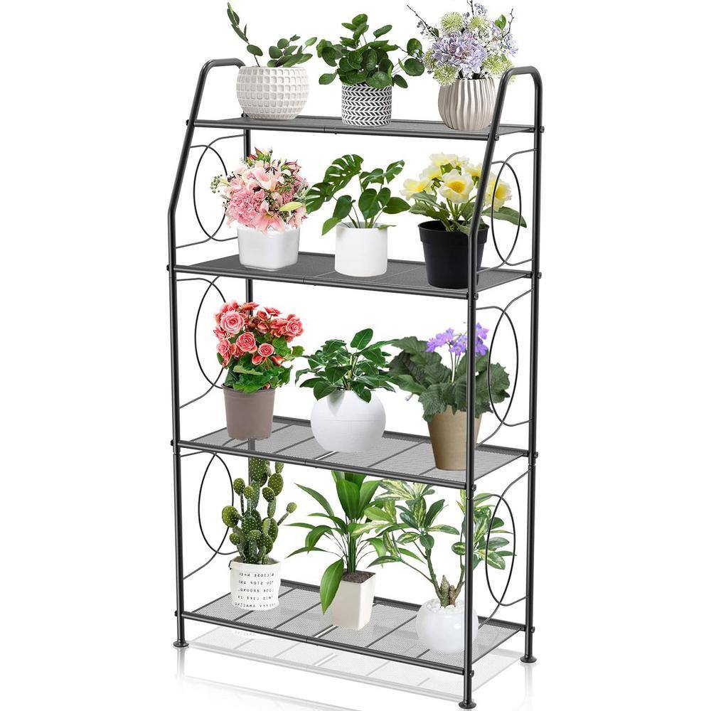 46 in. H x 26.5 in. x 11.5 in. Indoor/Outdoor Black Metal Plant