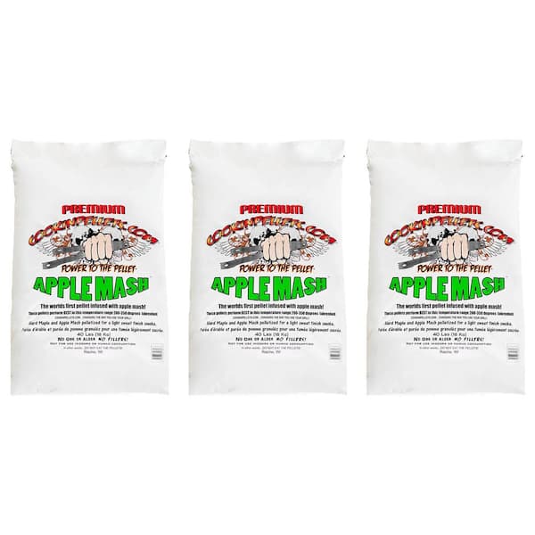 40 lbs. Bags Mash Hard Maple Smoker Wood Pellets, (3-Pack)