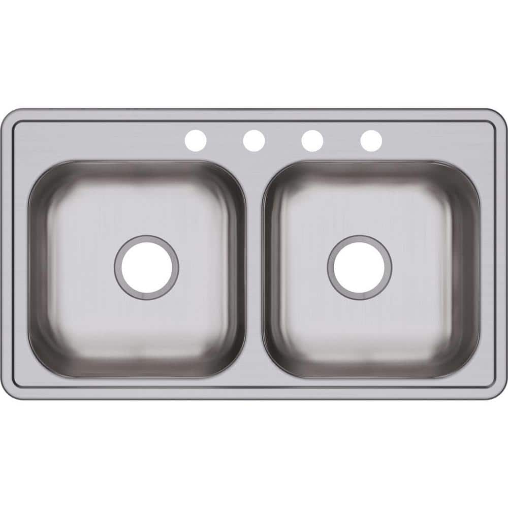 Dayton 33" Stainless Steel Double Bowl Drop-In Sink