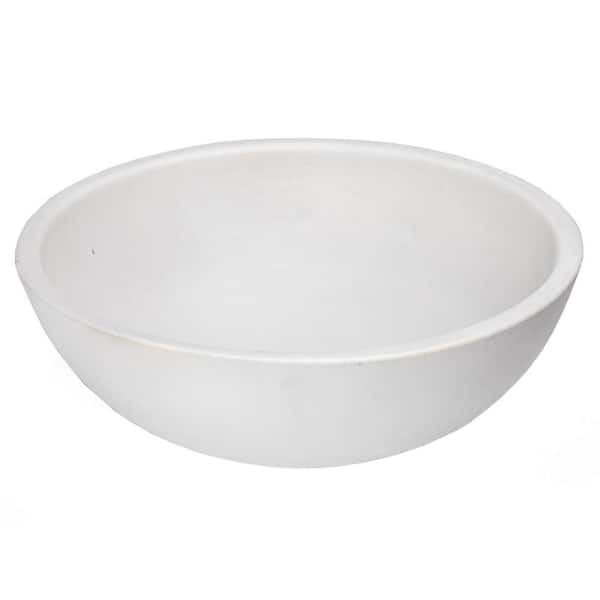 Eden Bath 14 in. Small White Concrete Round Vessel Sink