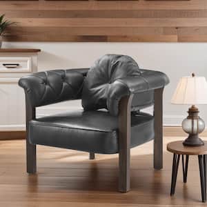 Top Leather Black Arm Chair