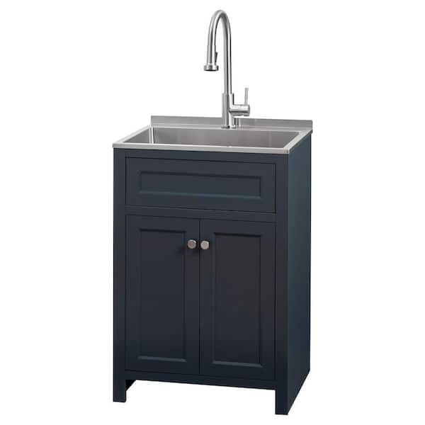 Glacier Bay 24 in. W Drop-In Laundry Sink with Faucet and Ready to