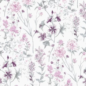 Wild Meadow Pale Iris Non Woven Unpasted Removable Strippable Wallpaper