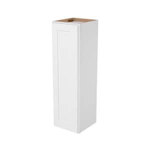 Easy-DIY 12-in W x 12-in D x 42-in H in Shaker White Ready to Assemble Wall Kitchen Cabinet 1 Door-3 Shelves