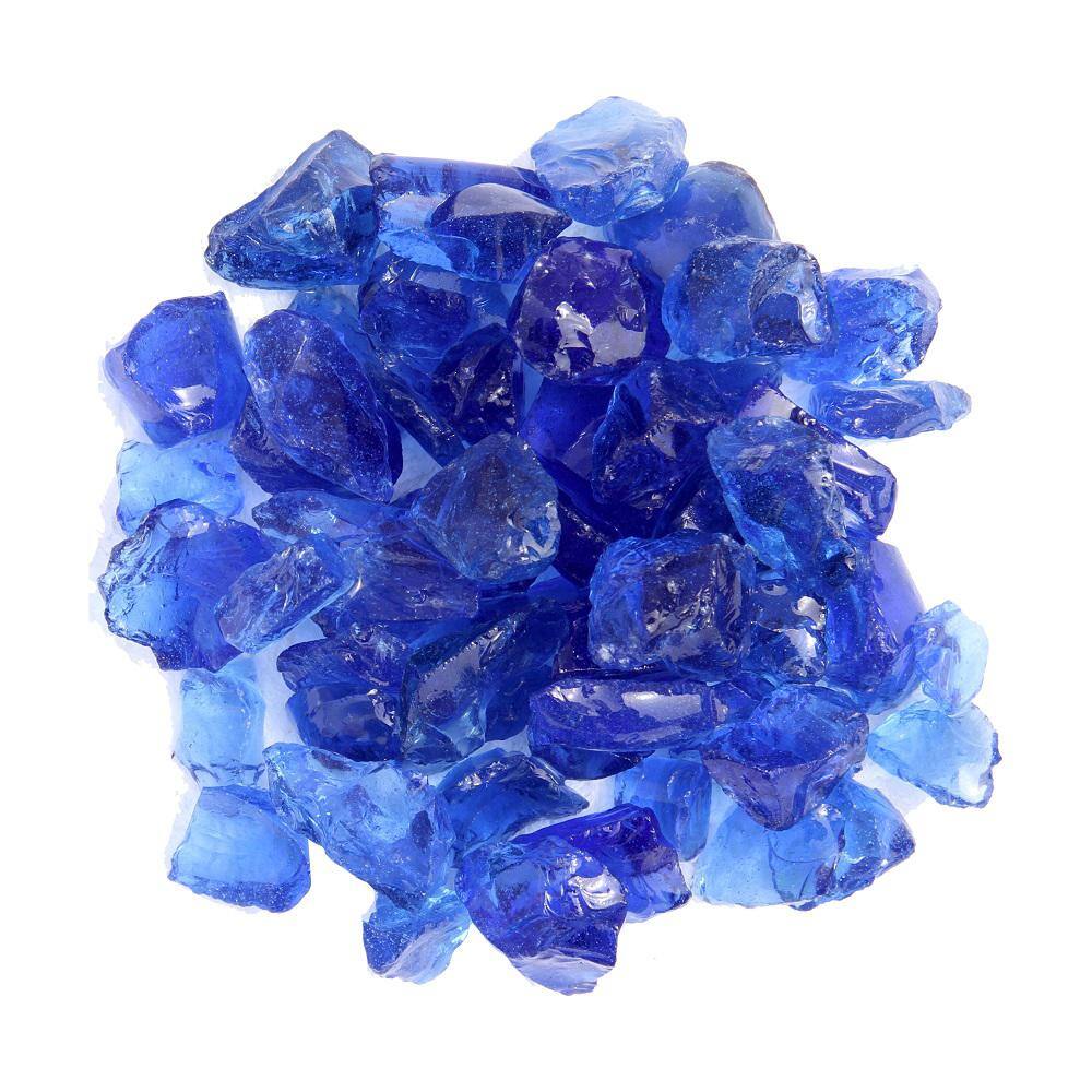 Ocean Blue Recycled Glass Fire Pit Stones, 20 lb