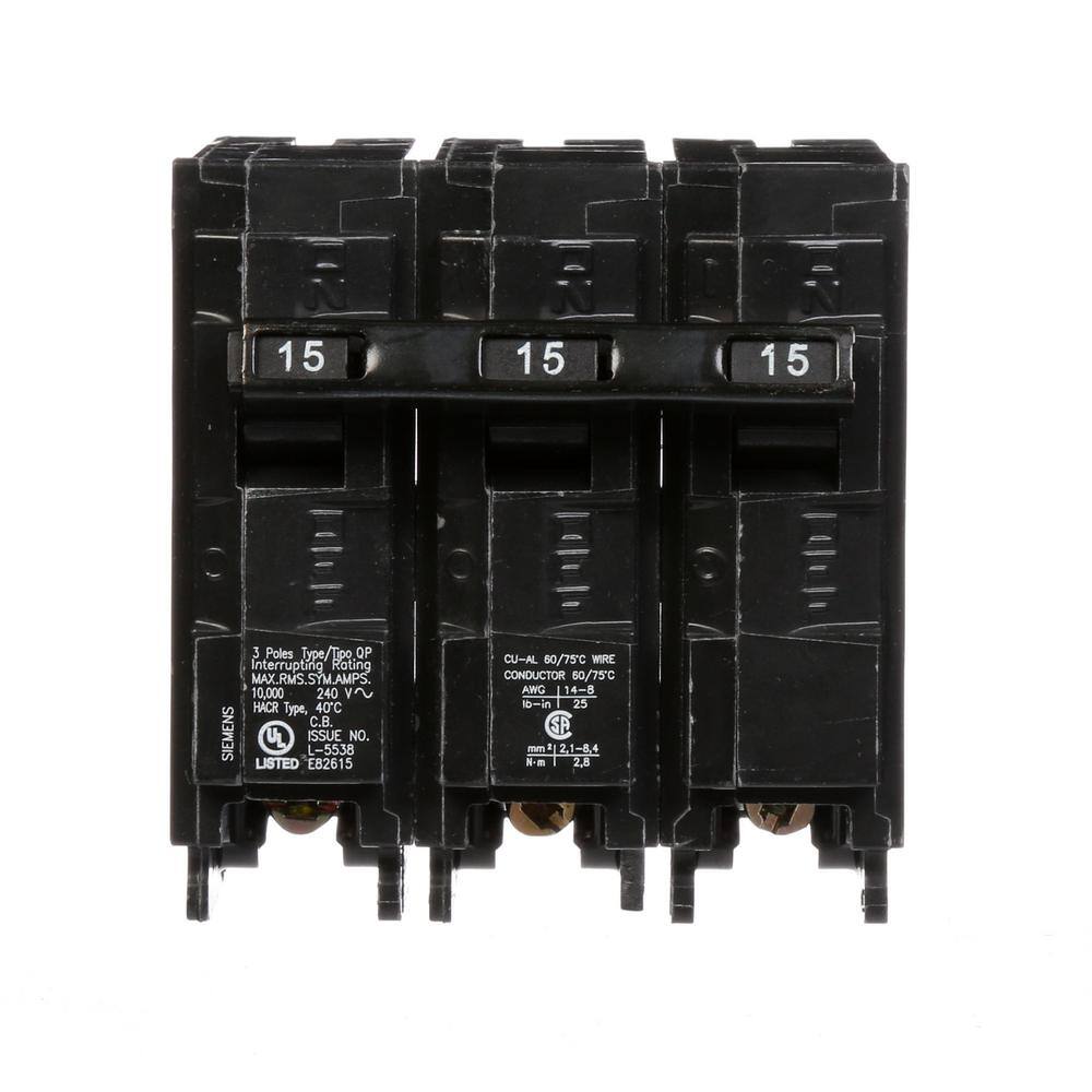 UPC 783643148390 product image for 15 Amp 3-Pole Type QP Plug-In Circuit Breaker | upcitemdb.com