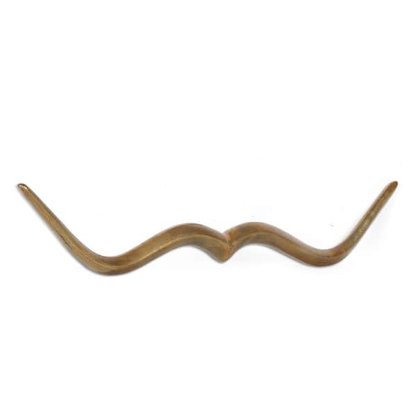 Noble House Louvale Aged Brass Aluminum Mustache Wall Decor
