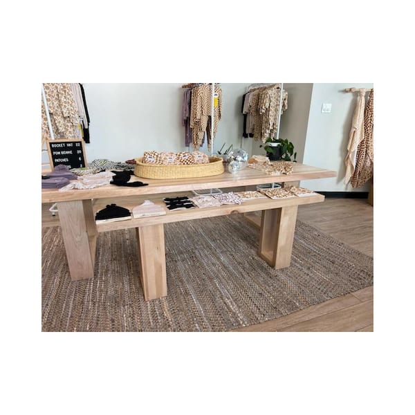 7 Foot 6 Inch Maple Wood Slab Table