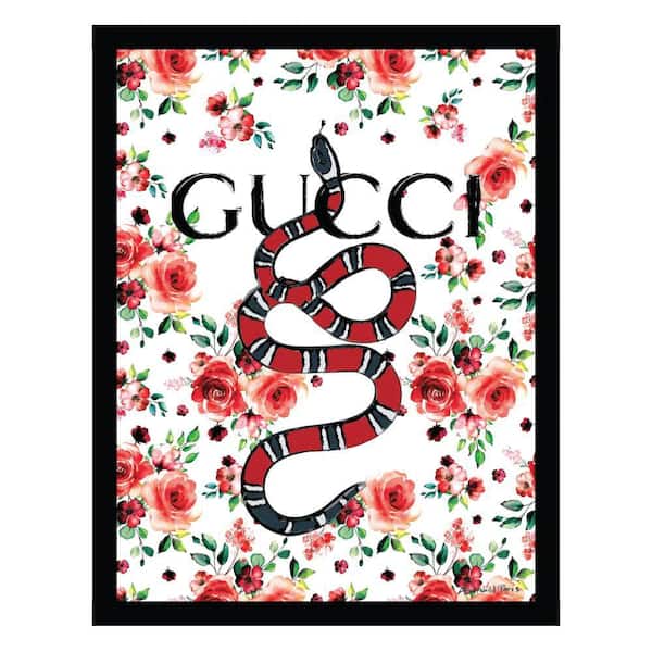 VENICE BEACH Collections Fashion Designer Glam Snake-Framed Print by Fairchild Paris Animal Poster Art Print 18 in. x 14 in.