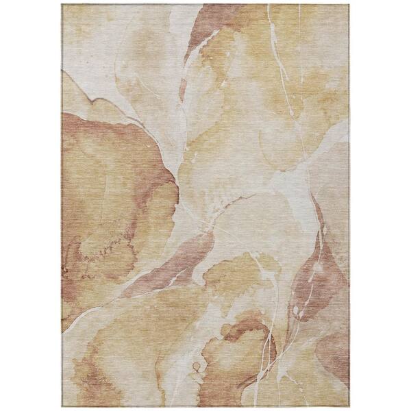 Chantille Machine Washable Indoor/Outdoor Abstract ACN3037 Wheat 10 ft. x 14 ft. Area Rug