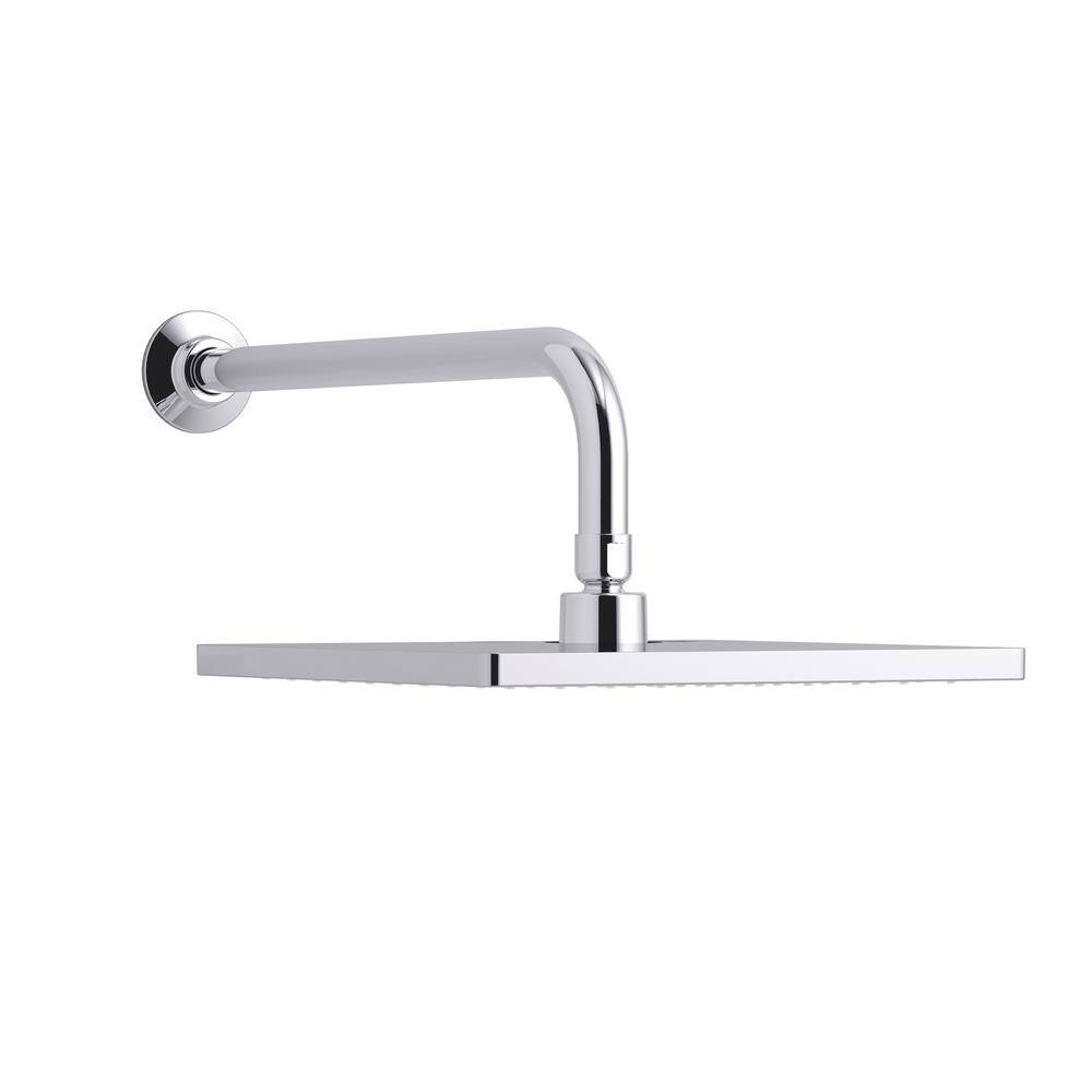 Polished Chrome 10" Square Rain Showerhead with Wall or Ceiling Mount