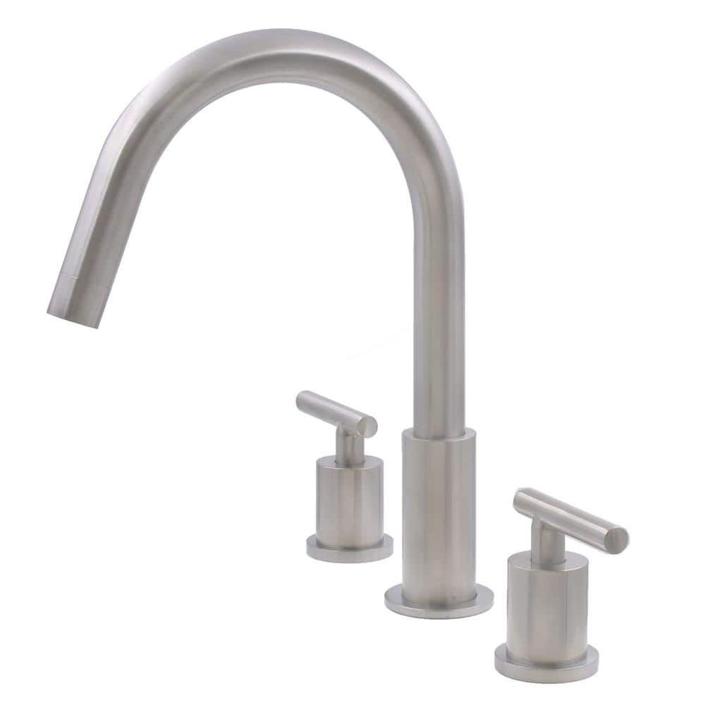WALTZ 8 in. Widespread 2-Handle Lavatory Bathroom Faucet in Brushed Nickel