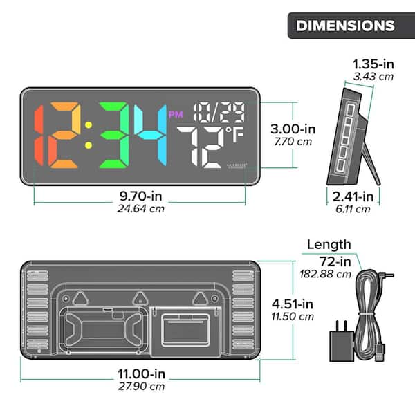 La Crosse Technology Color Changing LED Clock with Indoor
