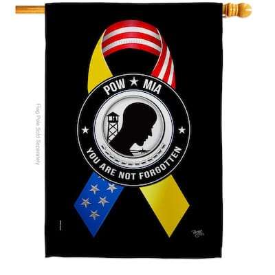28 in. x 40 in. Support POW MIA Troops Service House Flag Double-Sided Armed Forces Decorative Vertical Flags