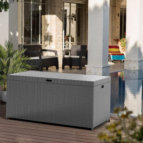 Rubbermaid Patio Chic Resin Weather Resistant Outdoor Storage Deck