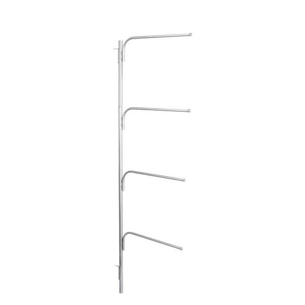 HOUSEHOLD ESSENTIALS Clutterbuster Bar/Chrome 4-Hook Rack