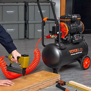 6.3 Gal. 3.35 CFM 116 PSI Portable Electric Air Compressor 2 HP Oil Free Ultra Quiet for Auto Repair Woodwork Nailing