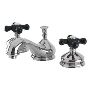 Duchess 8 in. Widespread 2-Handle Bathroom Faucets with Brass Pop-Up in Polished Chrome