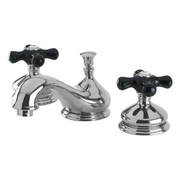 Kingston Brass Duchess 8 in. Widespread 2-Handle Bathroom Faucets with Brass Pop-Up in Polished Chrome