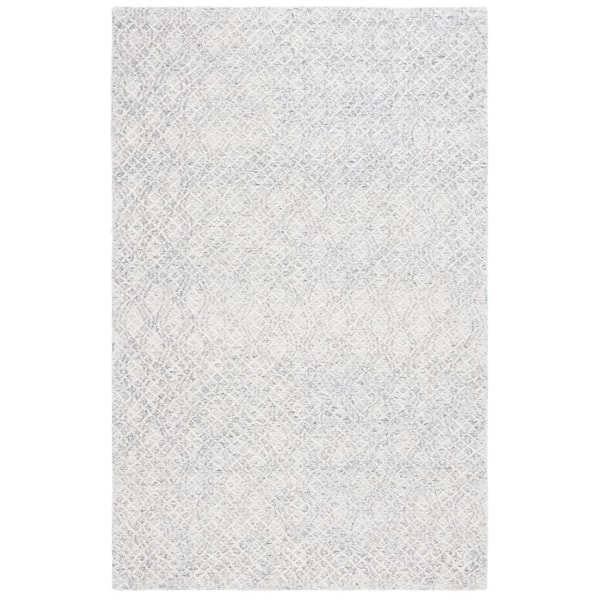Ebony Gray/Ivory 4 ft. x 6 ft. Diamond Area Rug