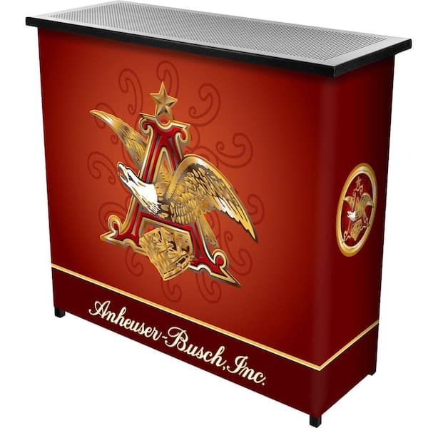 Trademark Anheuser Busch 2-Shelf Red Bar with Case