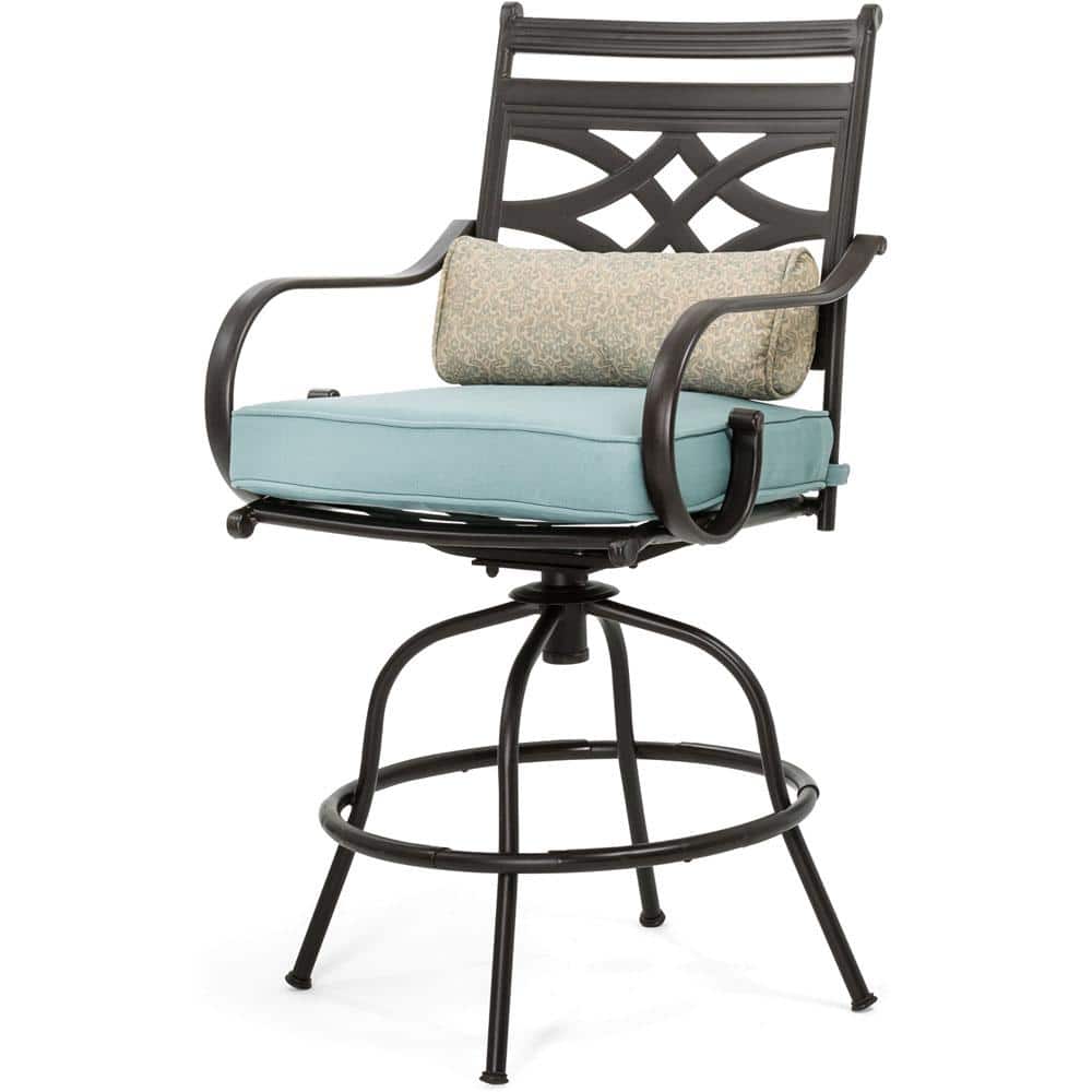 Montclair Ocean Blue 5-Piece High-Dining Patio Set with Swivel Chairs