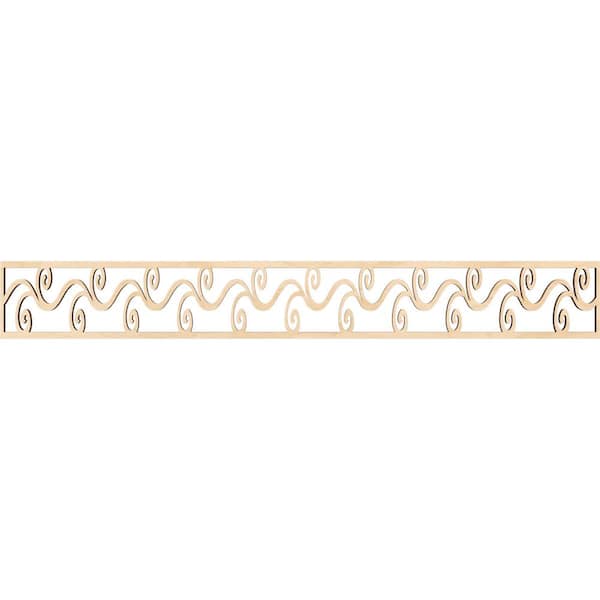 Ekena Millwork Tilden Fretwork 0.375 in. D x 46.5 in. W x 6 in. L Birch Wood Panel Moulding