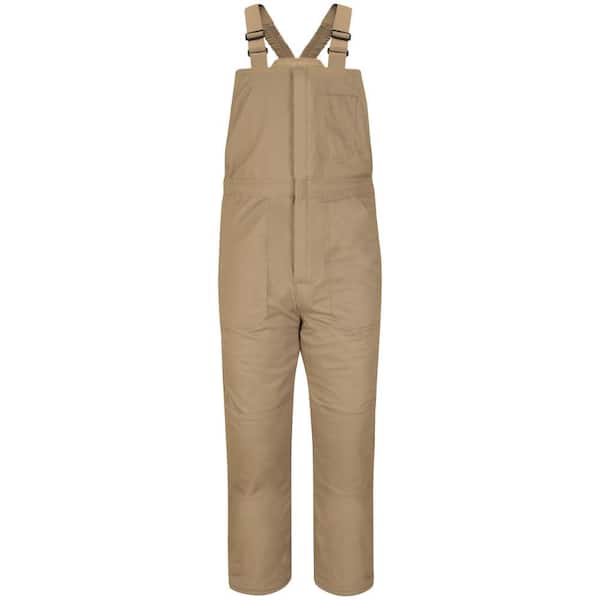 Bulwark EXCEL FR ComforTouch Men's Small Khaki Deluxe Insulated Bib Overall