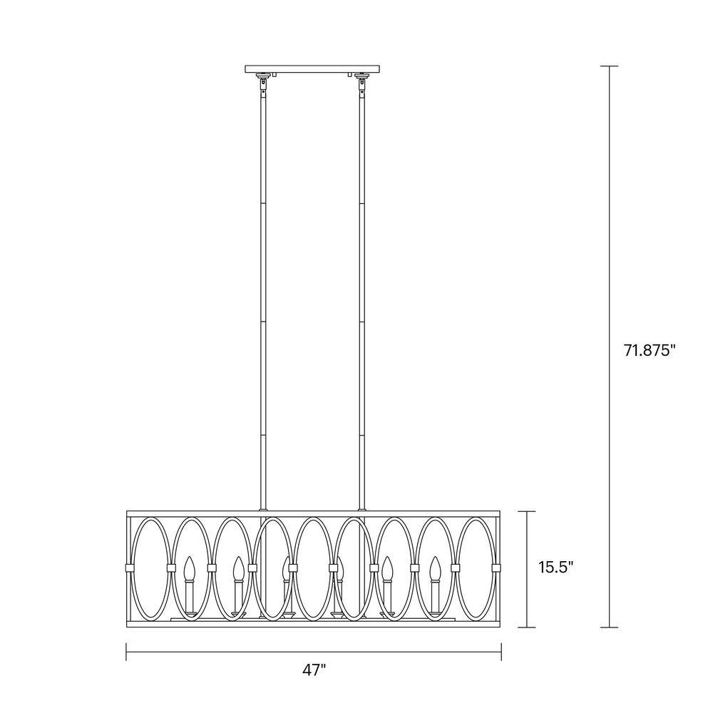 White Mini 6-Light Candelabra Chandelier with Deep Abyss Finish